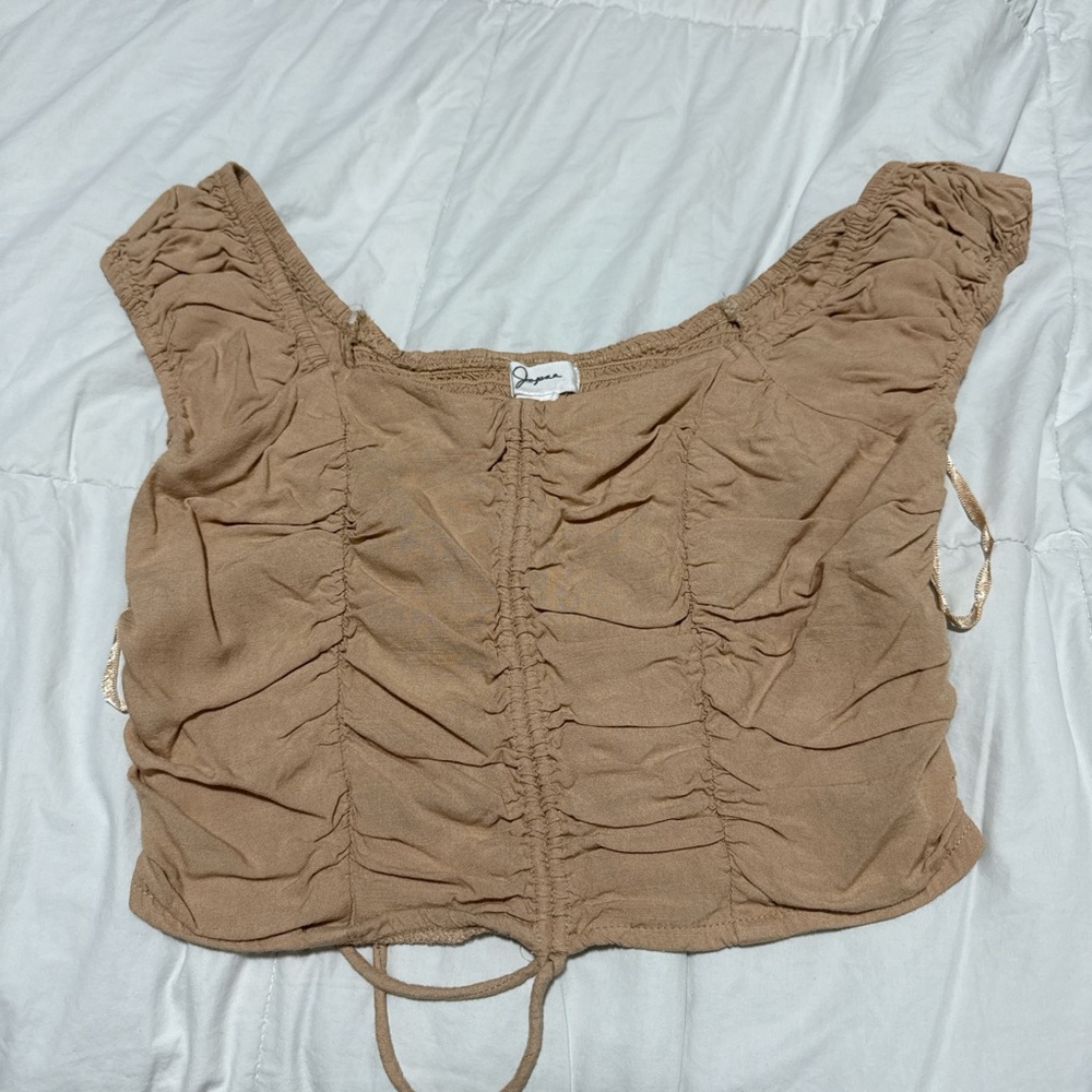 Women's Tan Ruched Top